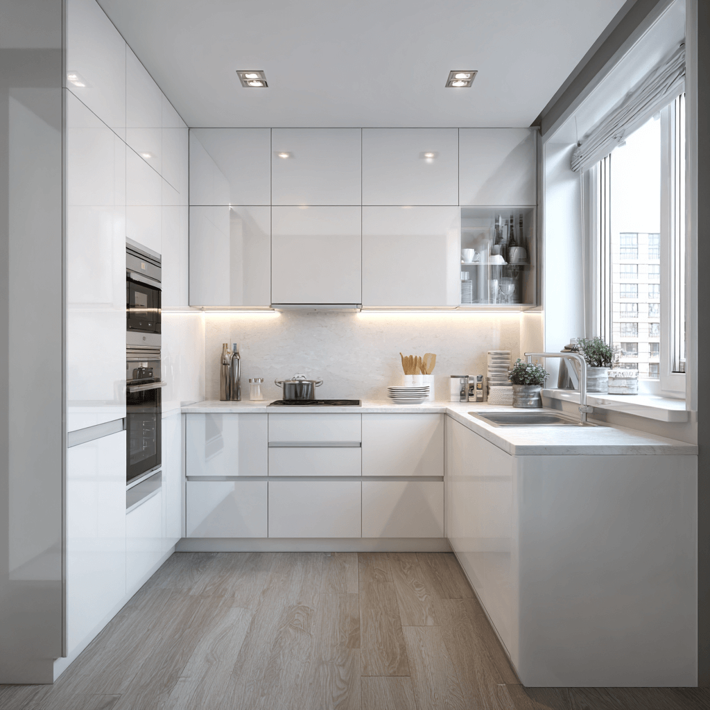 מטבח ח לבן מודרני