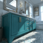 u3259667118_Vibrant_bathroom_vanity_with_teal_cabinet_doors_q_b64666af-41ef-4f73-bb7c-1d69a8cbb50d_0